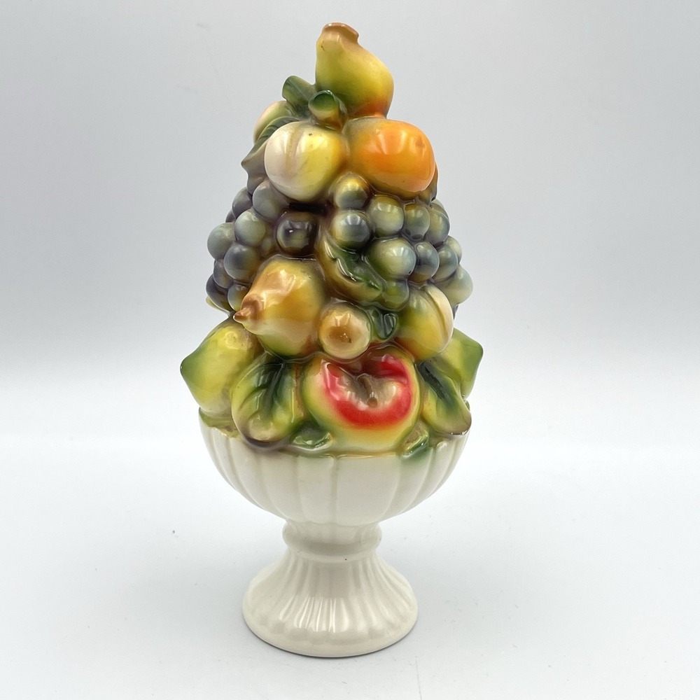 Vintage Arnart Fruit Topiary‎ Centerpiece Vase Urn Japan 7" Ceramic